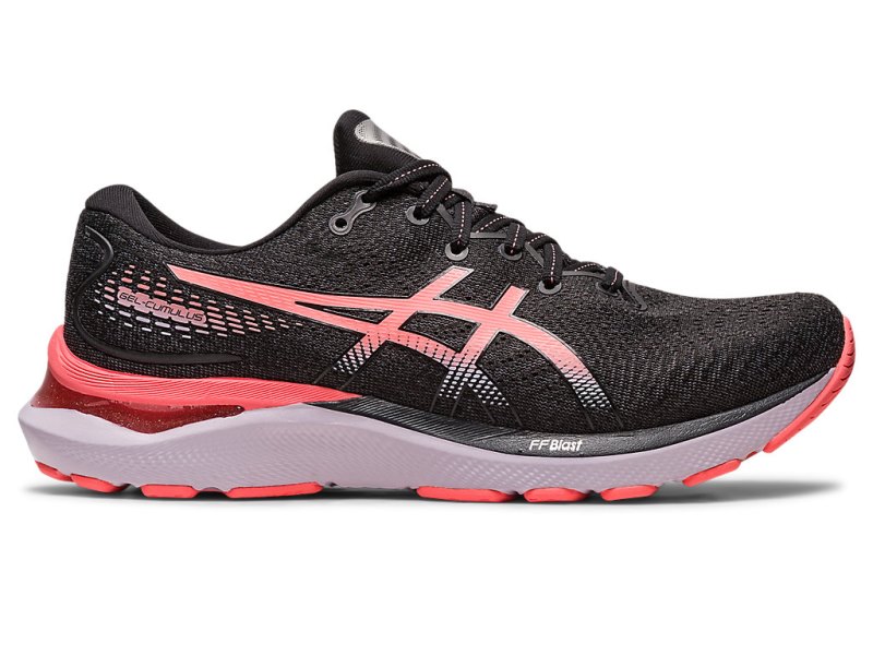 Women\'s Asics Gel-cumulus 24 Running Shoes Black/Papaya Canada | CA2696-241