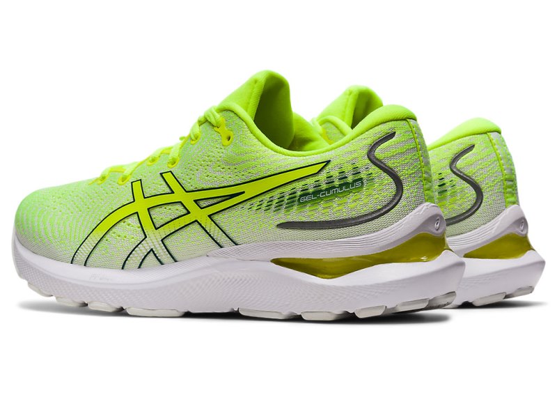 Women's Asics Gel-cumulus 24 Running Shoes Safety Yellow/Velvet Pine Canada | CA7280-115