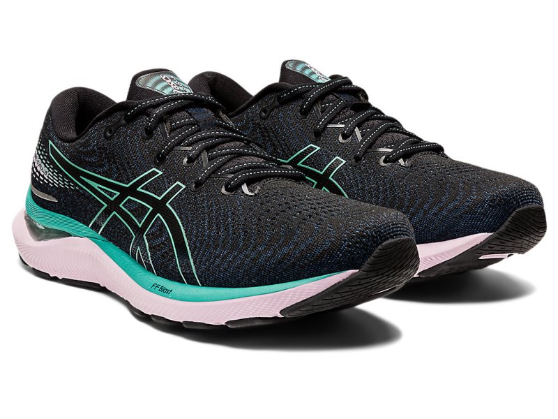 Women's Asics Gel-cumulus 24 Running Shoes Black/Sage Canada | CA8600-412