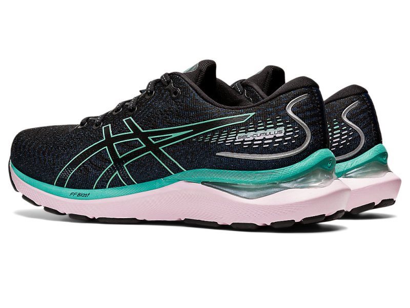 Women's Asics Gel-cumulus 24 Running Shoes Black/Sage Canada | CA8600-412