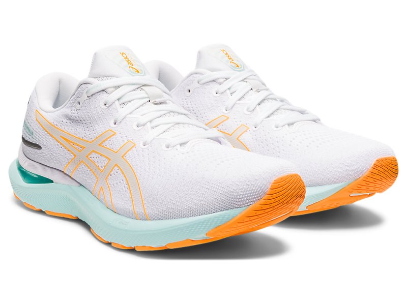 Women's Asics Gel-cumulus 24 Running Shoes White/Orange Pop Canada | CA8618-721