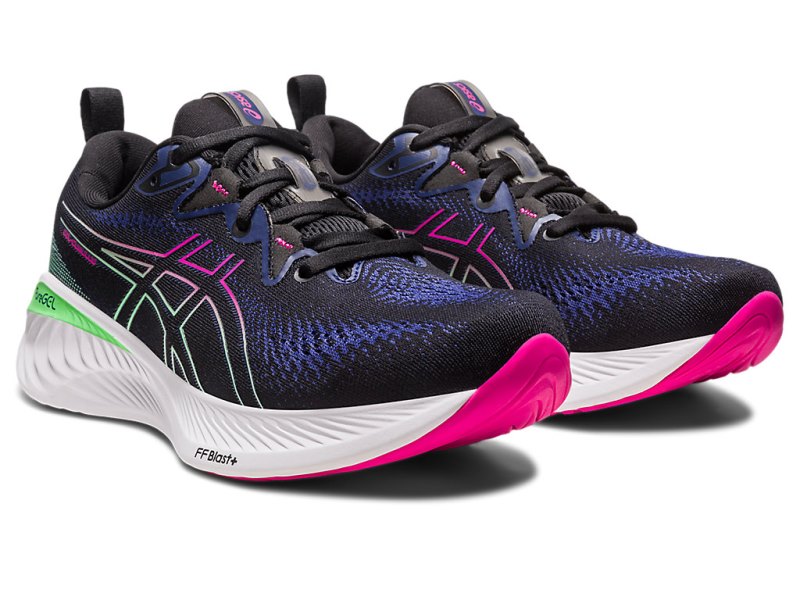 Women's Asics Gel-cumulus 25 Running Shoes Black/Pink Rave Canada | CA2182-959