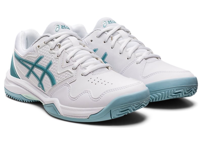 Women's Asics Gel-dedicate 7 Clay Tennis Shoes White/Smoke Blue Canada | CA1527-396