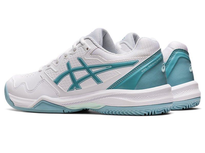 Women's Asics Gel-dedicate 7 Clay Tennis Shoes White/Smoke Blue Canada | CA1527-396