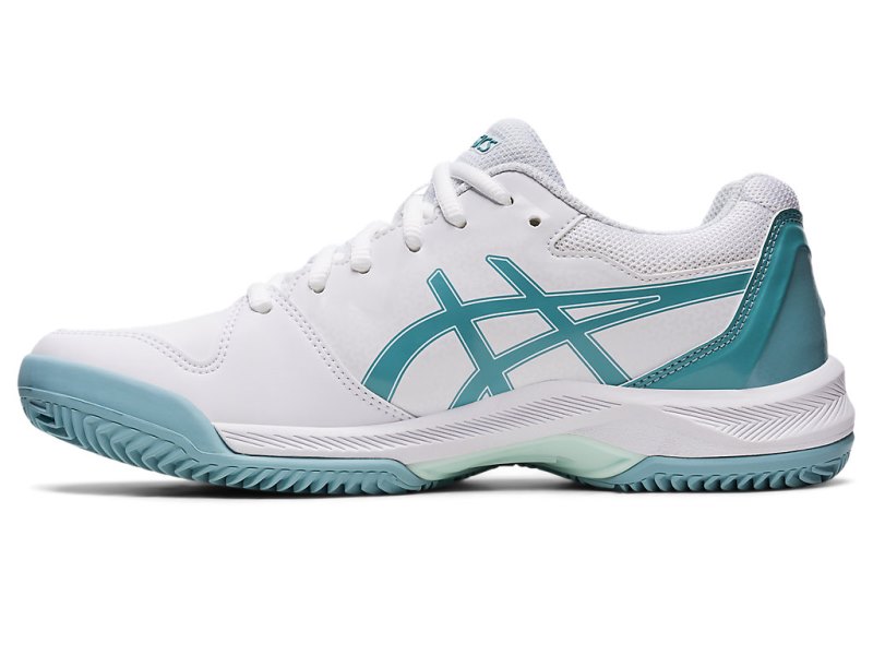 Women's Asics Gel-dedicate 7 Clay Tennis Shoes White/Smoke Blue Canada | CA1527-396