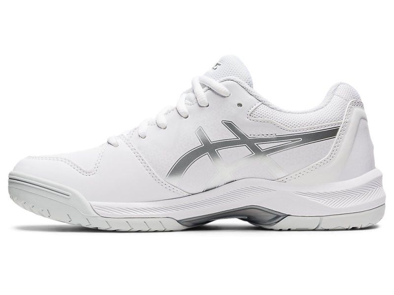 Women's Asics Gel-dedicate 7 Tennis Shoes White/Pure Silver Canada | CA1901-983