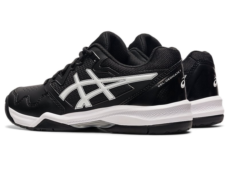 Women's Asics Gel-dedicate 7 Tennis Shoes Black/White Canada | CA5218-348