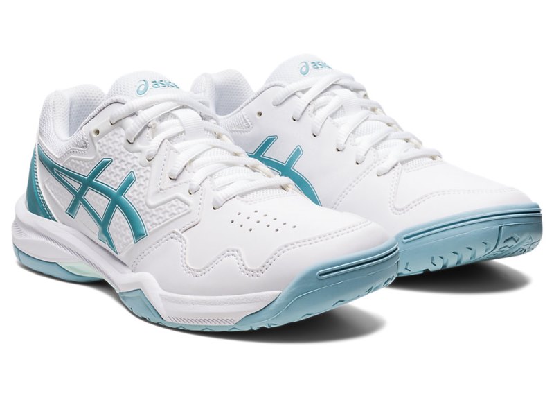 Women's Asics Gel-dedicate 7 Tennis Shoes White/Smoke Blue Canada | CA9460-350