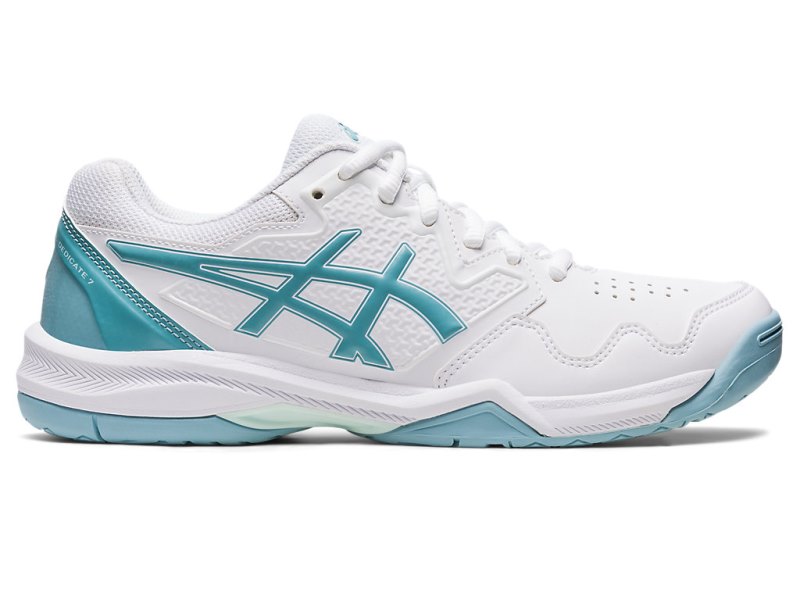 Women\'s Asics Gel-dedicate 7 Tennis Shoes White/Smoke Blue Canada | CA9460-350