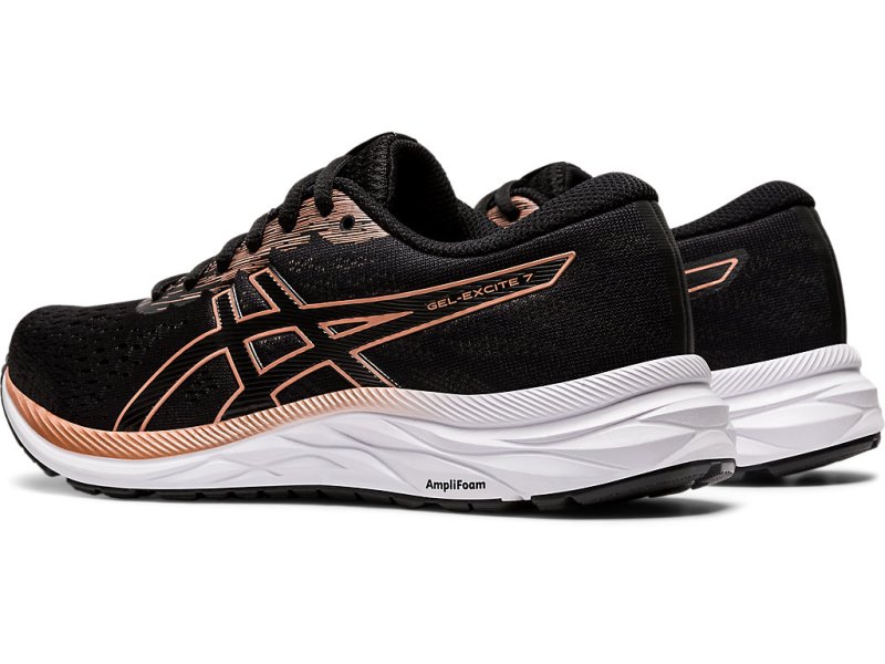 Women's Asics Gel-eXCite 7 Running Shoes Black/Rose Gold Canada | CA1819-776