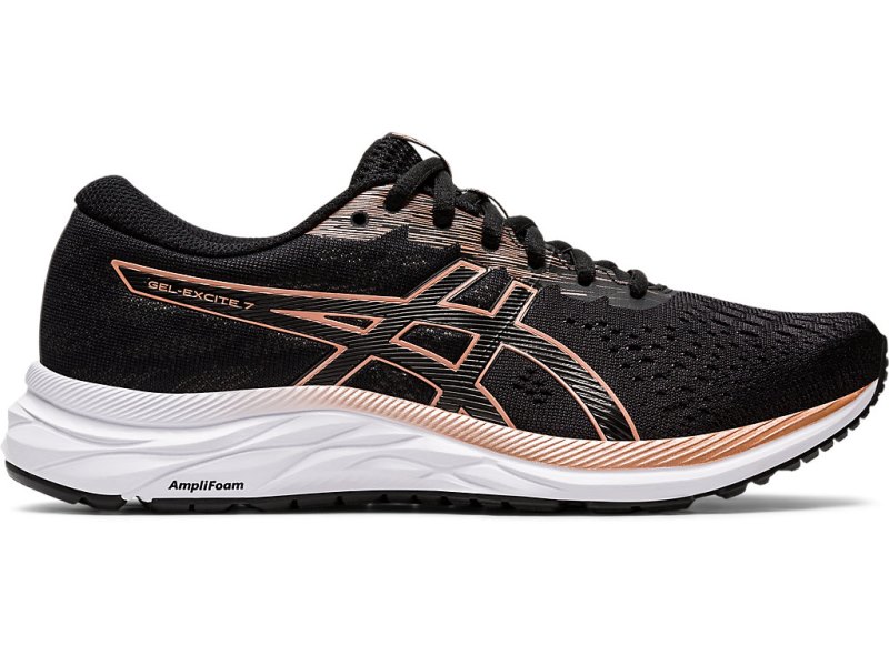 Women\'s Asics Gel-eXCite 7 Running Shoes Black/Rose Gold Canada | CA1819-776