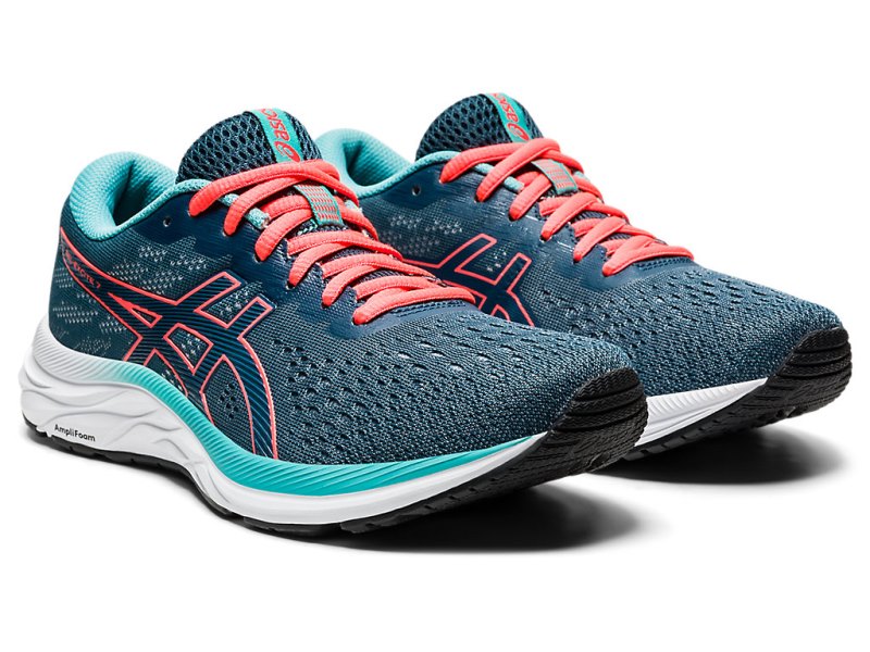 Women's Asics Gel-eXCite 7 Running Shoes Magnetic Blue/Sunrise Red Canada | CA4675-070