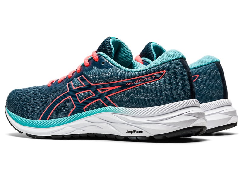 Women's Asics Gel-eXCite 7 Running Shoes Magnetic Blue/Sunrise Red Canada | CA4675-070