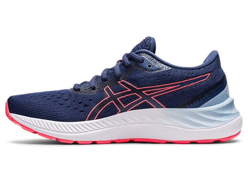 Women's Asics Gel-eXCite 8 (D) Running Shoes Thunder Blue/Blazing Coral Canada | CA1369-027