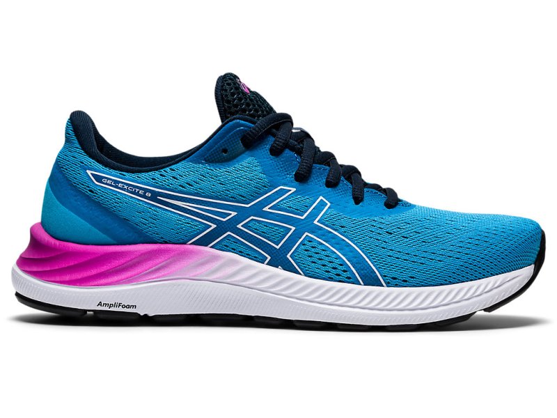 Women\'s Asics Gel-eXCite 8 Running Shoes Digital Aqua/White Canada | CA2096-818