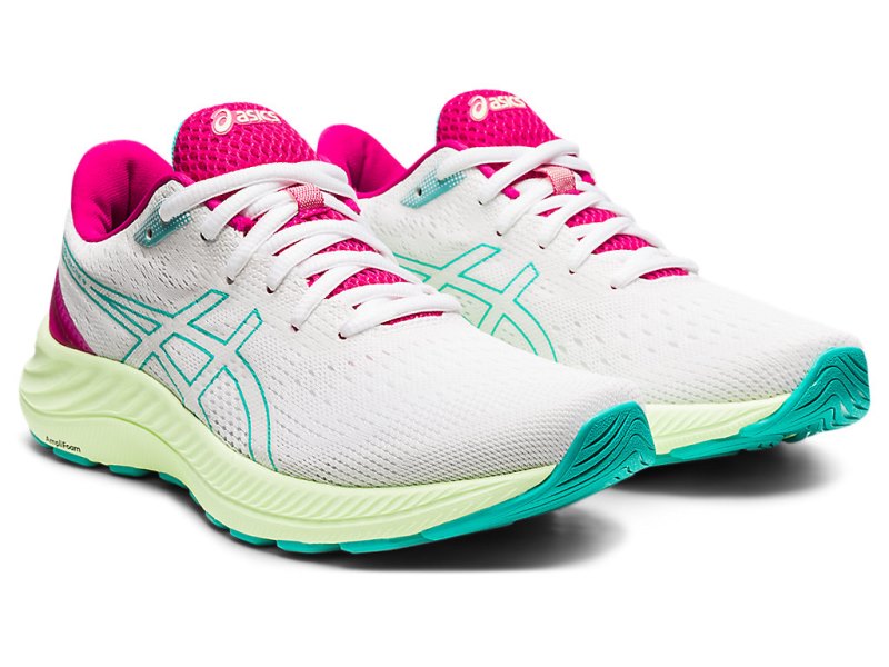 Women's Asics Gel-eXCite 8 Running Shoes White/Sea Glass Canada | CA2253-694