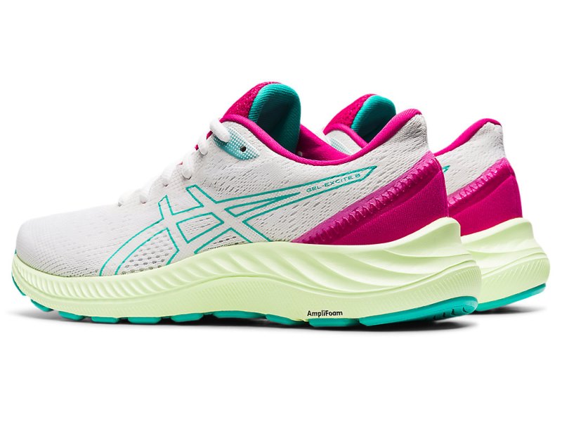 Women's Asics Gel-eXCite 8 Running Shoes White/Sea Glass Canada | CA2253-694