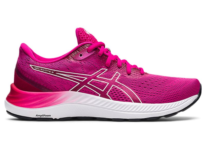 Women\'s Asics Gel-eXCite 8 Running Shoes Pink Rave/White Canada | CA4455-166