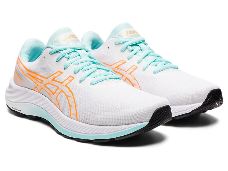 Women's Asics Gel-eXCite 9 Running Shoes White/Orange Pop Canada | CA6148-234