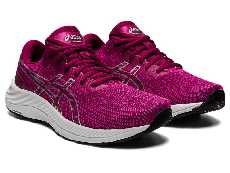 Women's Asics Gel-eXCite 9 Running Shoes Fuchsia Red/Pure Silver Canada | CA8314-321