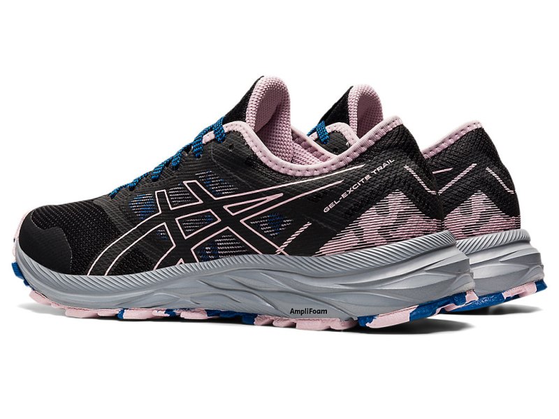 Women's Asics Gel-eXCite Trail Running Shoes Black/Barely Rose Canada | CA2994-304