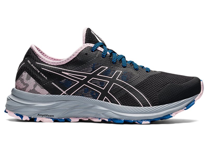 Women\'s Asics Gel-eXCite Trail Running Shoes Black/Barely Rose Canada | CA2994-304