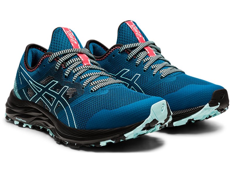 Women's Asics Gel-eXCite Trail Running Shoes Deep Sea Teal/Clear Blue Canada | CA3838-196