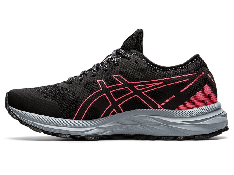 Women's Asics Gel-eXCite Trail Running Shoes Black/Blazing Coral Canada | CA8312-484