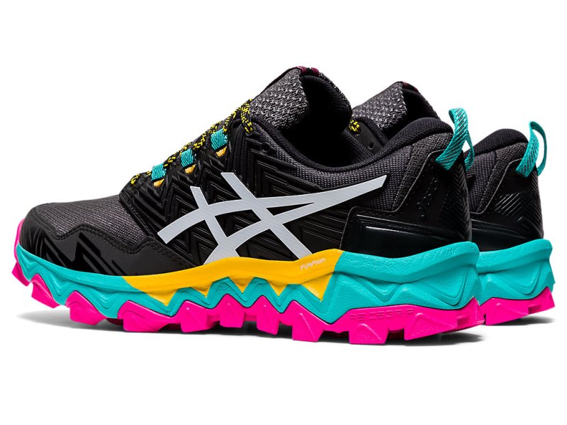 Women's Asics Gel-fujitrabuco 8 Trail Running Shoes Black/White Canada | CA1852-818