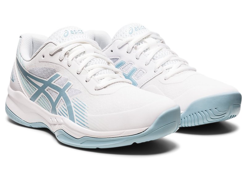 Women's Asics Gel-game 8 Tennis Shoes White/Smoke Blue Canada | CA2114-417