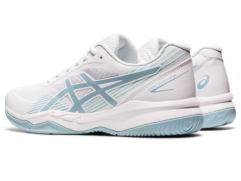 Women's Asics Gel-game 8 Tennis Shoes White/Smoke Blue Canada | CA2114-417