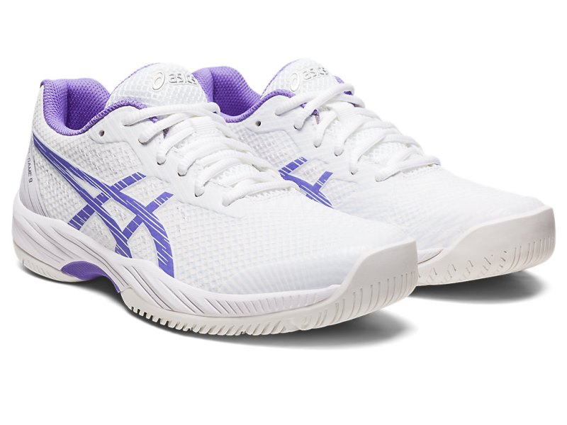 Women's Asics Gel-game 9 Tennis Shoes White/Amethyst Canada | CA1098-661