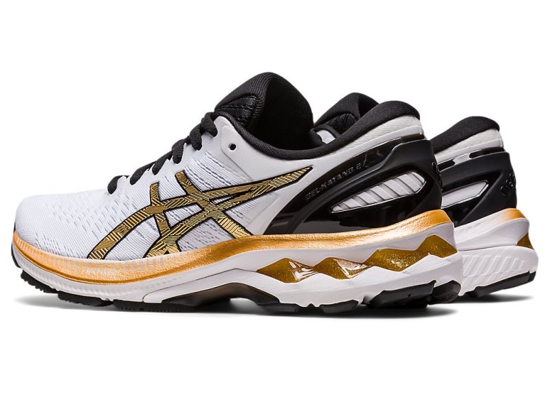 Women's Asics Gel-kayano 27 Running Shoes White/Pure Gold Canada | CA6813-323