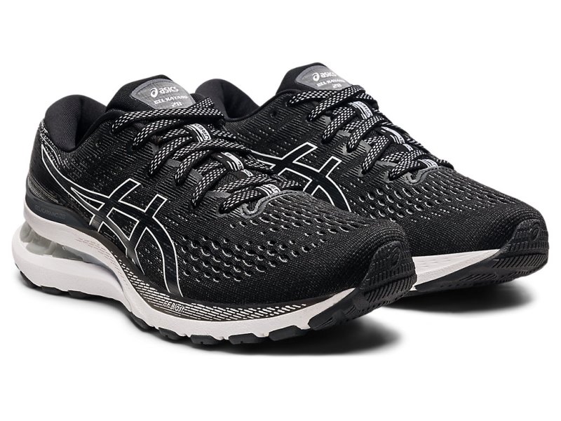 Women's Asics Gel-kayano 28 (D) Running Shoes Black/White Canada | CA2239-729