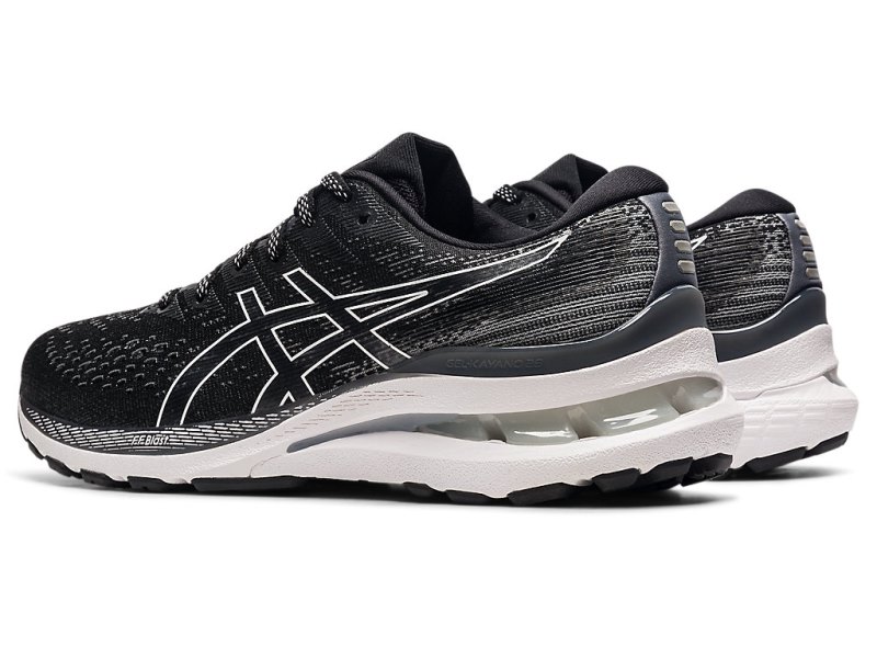 Women's Asics Gel-kayano 28 (D) Running Shoes Black/White Canada | CA2239-729