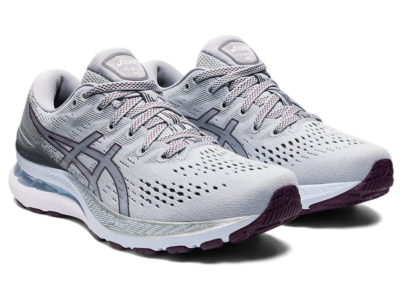 Women's Asics Gel-kayano 28 (D) Running Shoes Piedmont Grey/Deep Plum Canada | CA5498-966