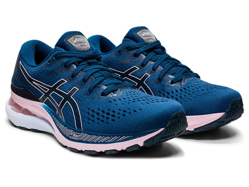 Women's Asics Gel-kayano 28 (D) Running Shoes Mako Blue/Barely Rose Canada | CA5736-748