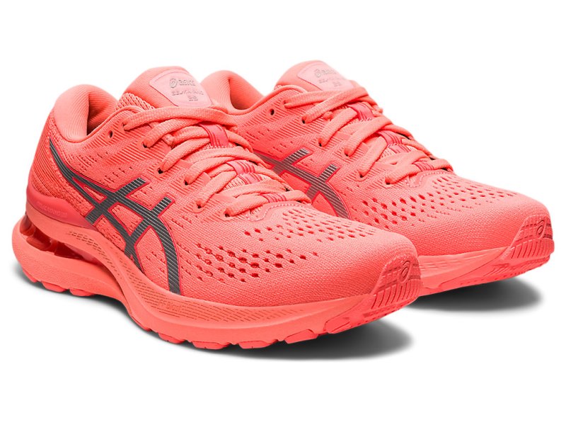 Women's Asics Gel-kayano 28 Lite-show Running Shoes Lite Show/Sun Coral Canada | CA9117-048