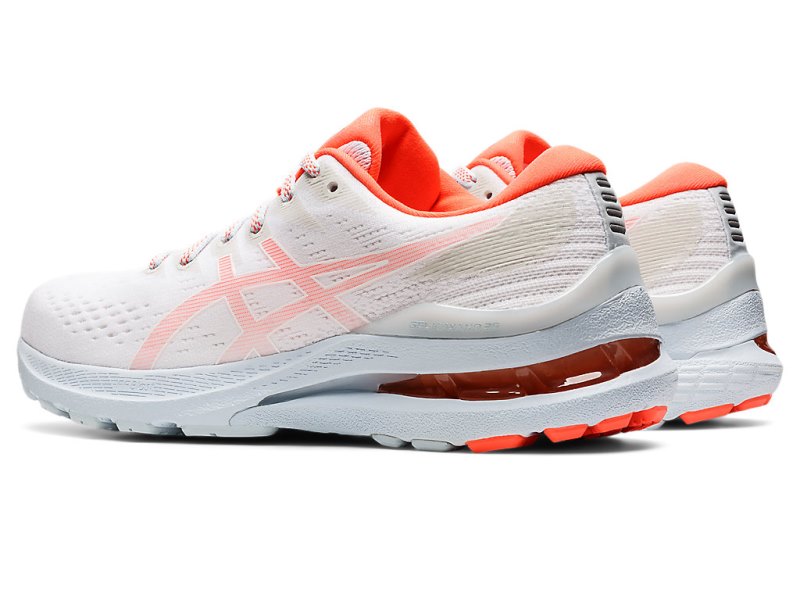 Women's Asics Gel-kayano 28 Running Shoes White/Flash Coral Canada | CA4652-453