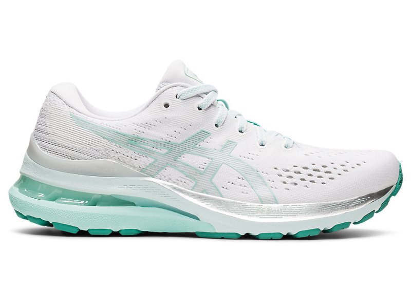 Women\'s Asics Gel-kayano 28 Running Shoes White/Oasis Green Canada | CA6545-567