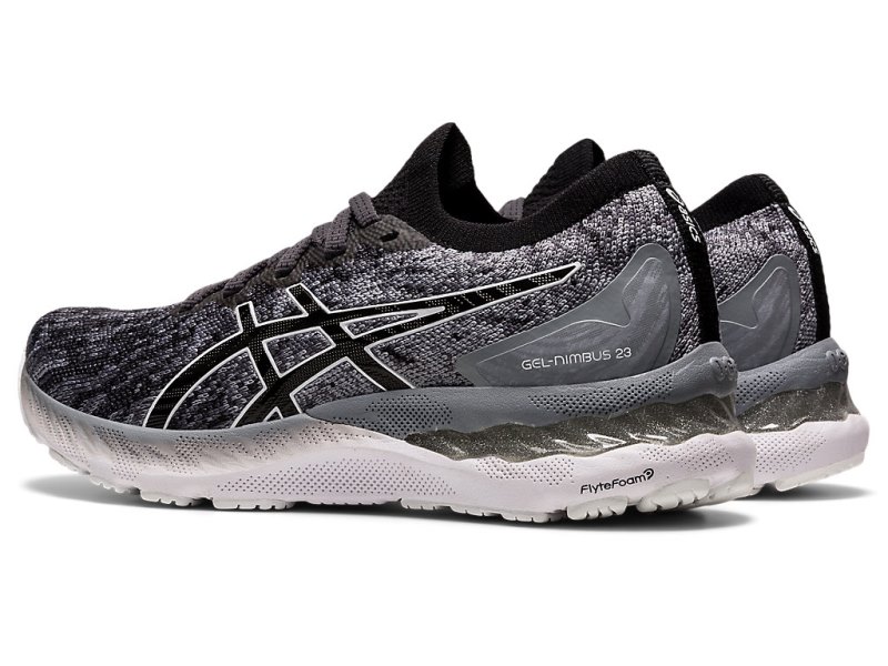 Women's Asics Gel-nimbus 23 Knit Running Shoes Sheet Rock/Black Canada | CA9030-682