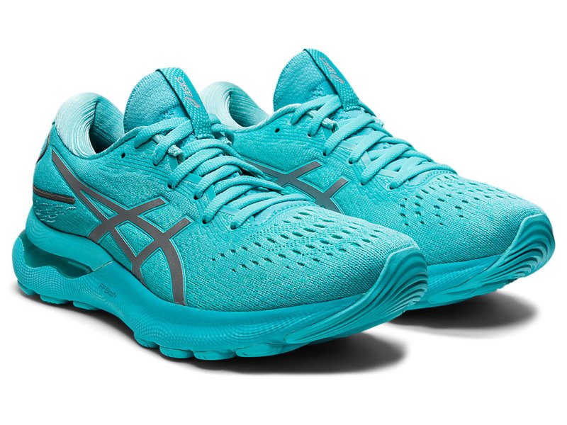 Women's Asics Gel-nimbus 24 Lite-show Running Shoes Lite Show/Ice Mint Canada | CA0304-659