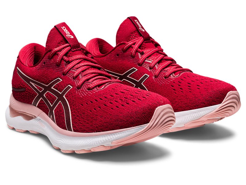 Women's Asics Gel-nimbus 24 Running Shoes Cranberry/Frosted Rose Canada | CA0954-262