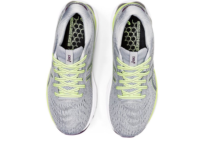 Women's Asics Gel-nimbus 24 Running Shoes Piedmont Grey/Lime Green Canada | CA1608-054