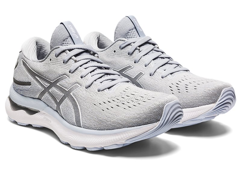 Women's Asics Gel-nimbus 24 Running Shoes Piedmont Grey/White Canada | CA2463-724