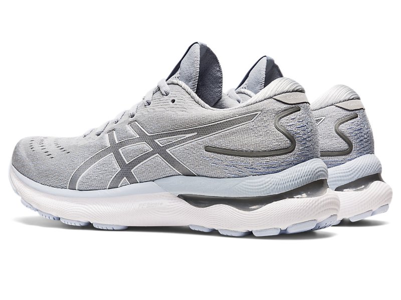 Women's Asics Gel-nimbus 24 Running Shoes Piedmont Grey/White Canada | CA2463-724