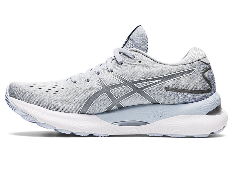 Women's Asics Gel-nimbus 24 Running Shoes Piedmont Grey/White Canada | CA2463-724