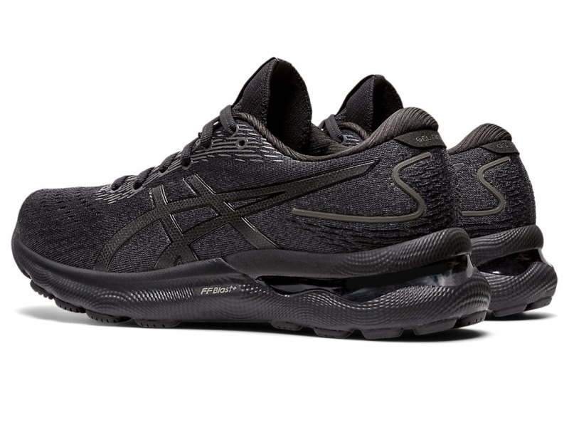 Women's Asics Gel-nimbus 24 Running Shoes Black/Black Canada | CA2470-377