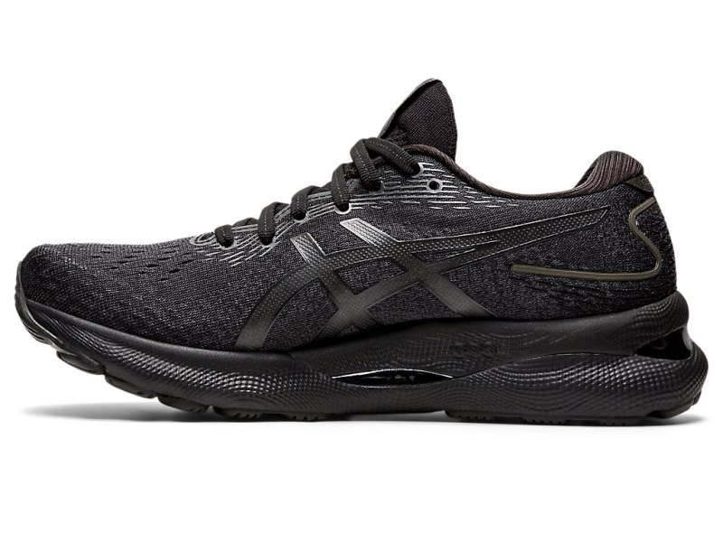 Women's Asics Gel-nimbus 24 Running Shoes Black/Black Canada | CA2470-377