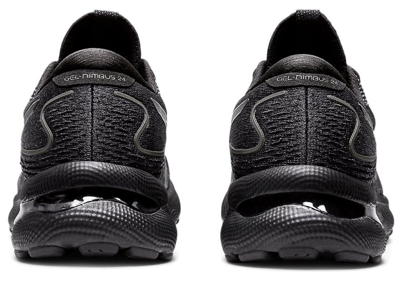 Women's Asics Gel-nimbus 24 Running Shoes Black/Black Canada | CA2470-377